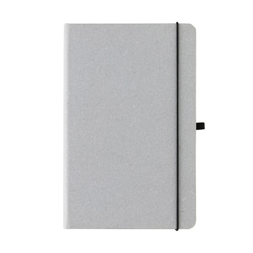 gris claro Libreta A5 de cuero reciclado GRS de tapa dura
