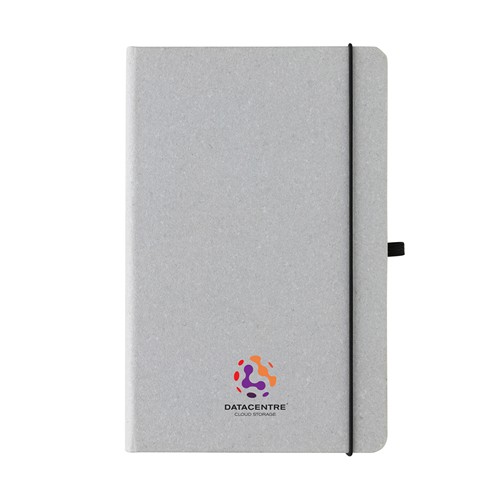gris claro Libreta A5 de cuero reciclado GRS de tapa dura