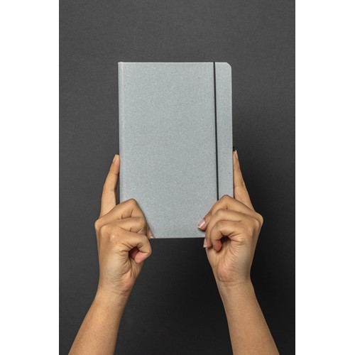 gris claro Libreta A5 de cuero reciclado GRS de tapa dura