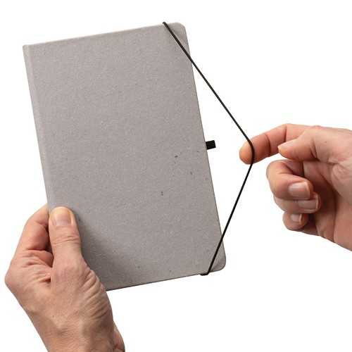gris claro Libreta A5 de cuero reciclado GRS de tapa dura