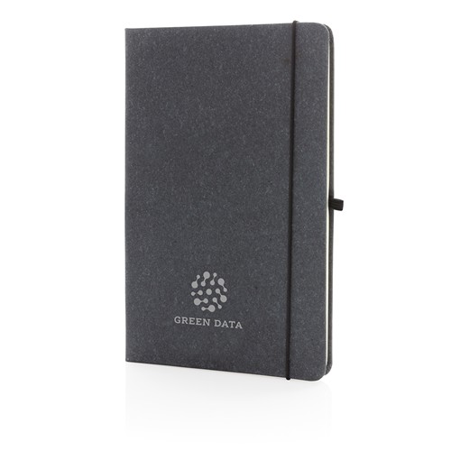 gray Libreta A5 de cuero reciclado GRS de tapa dura