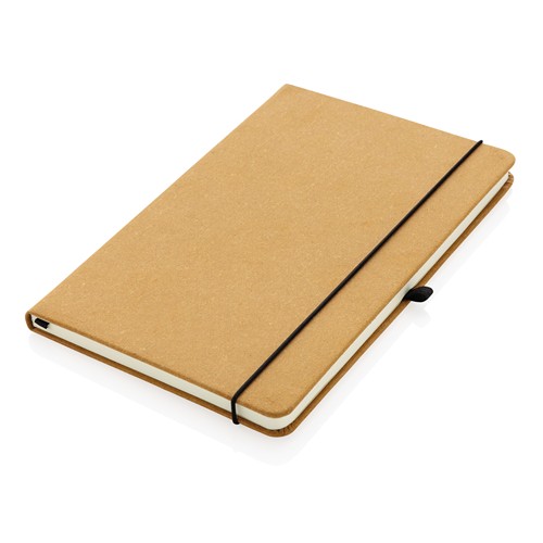 marrón Libreta A5 de cuero reciclado GRS de tapa dura