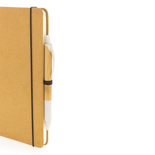 marrón Libreta A5 de cuero reciclado GRS de tapa dura