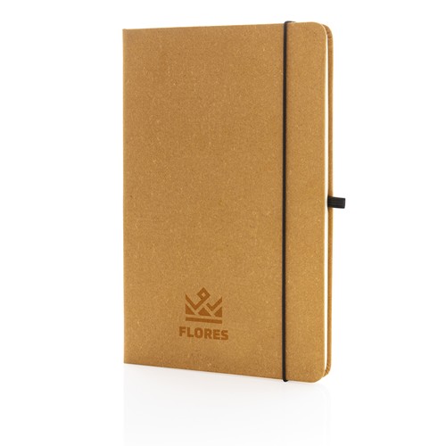 marrón Libreta A5 de cuero reciclado GRS de tapa dura