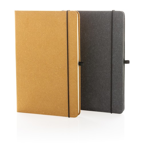 marrón Libreta A5 de cuero reciclado GRS de tapa dura