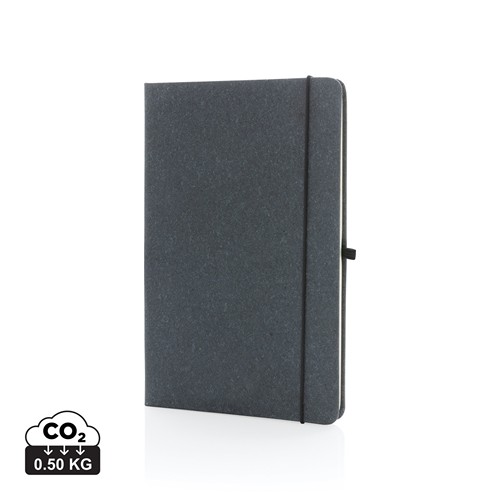 Libreta A5 de cuero reciclado GRS de tapa dura