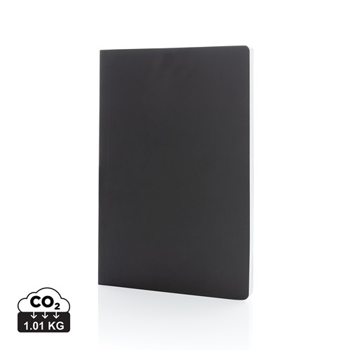black Libreta A5 tapa blanda y papel de piedra