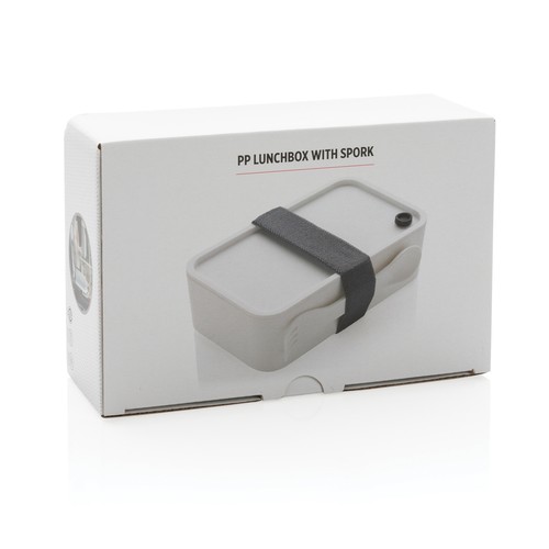 white Fiambrera PP con cubiertos