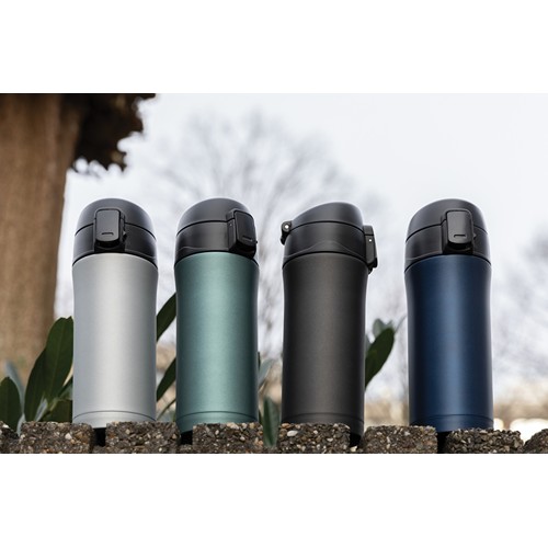 gray Taza metálica al vacío con cierre fácil