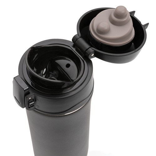 black Taza metálica al vacío con cierre fácil