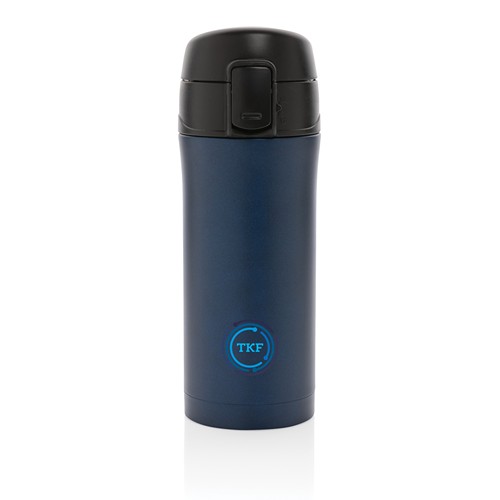 blue Taza metálica al vacío con cierre fácil