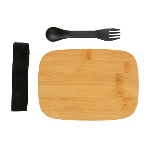 Boîte à Lunch en acier avec couvercle en bambou et cuichette - 7