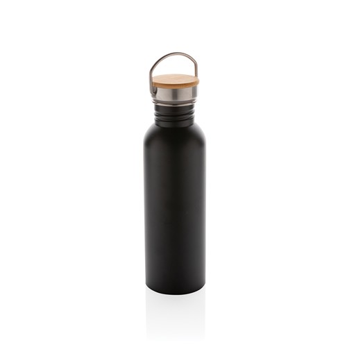 Bouteille en acier inoxydable avec couvercle en bambou - 2