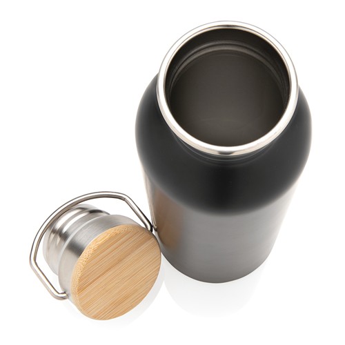 Bouteille en acier inoxydable avec couvercle en bambou - 5