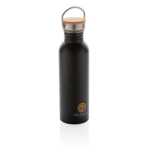 Bouteille en acier inoxydable avec couvercle en bambou - 6