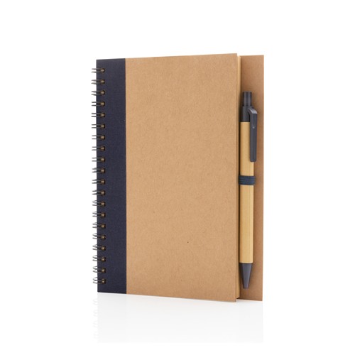 Cahier à spirales kraft avec stylo - 2