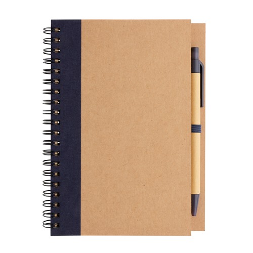 Cahier à spirales kraft avec stylo - 4