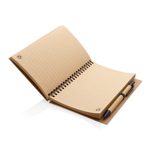 Cahier à spirales kraft avec stylo - 5