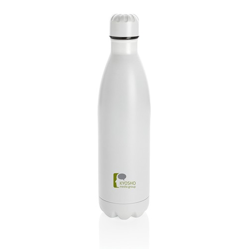 white Botella de acero inoxidable al vacío de color sólido 750ml