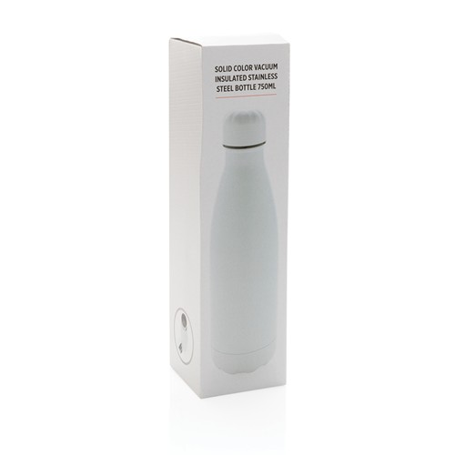 white Botella de acero inoxidable al vacío de color sólido 750ml