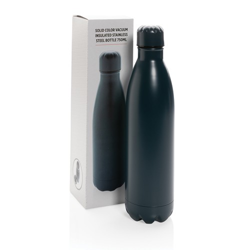 blue Botella de acero inoxidable al vacío de color sólido 750ml