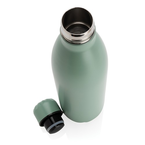 green Botella de acero inoxidable al vacío de color sólido 750ml