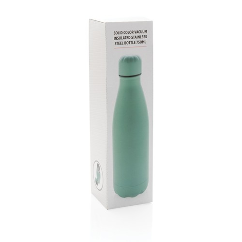 green Botella de acero inoxidable al vacío de color sólido 750ml