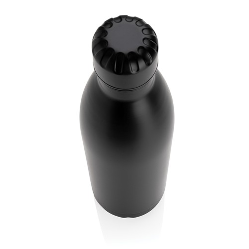 black Botella de acero inoxidable al vacío de color sólido 750ml