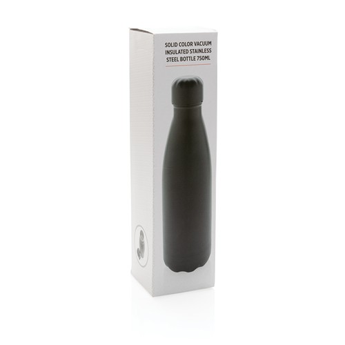 black Botella de acero inoxidable al vacío de color sólido 750ml