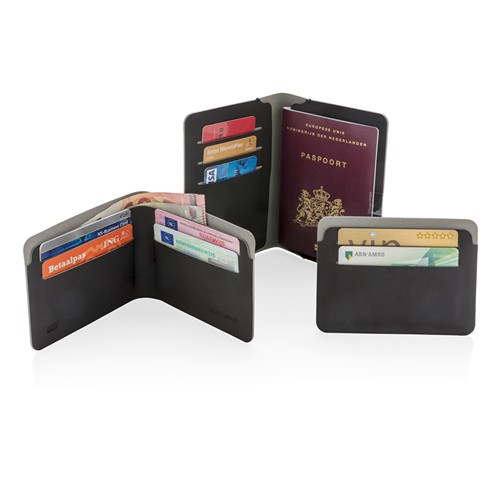 black Tarjetero seguro Quebec RFID