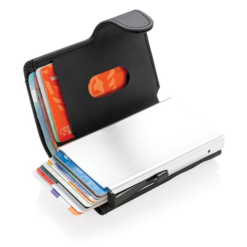 Porte-cartes anti RFID en aluminium et PU - 3