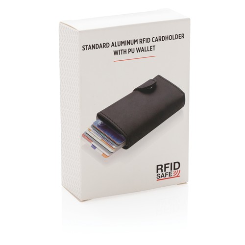 Porte-cartes anti RFID en aluminium et PU - 11