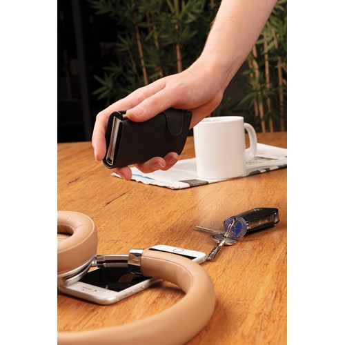 Porte-cartes anti RFID en aluminium et PU - 9