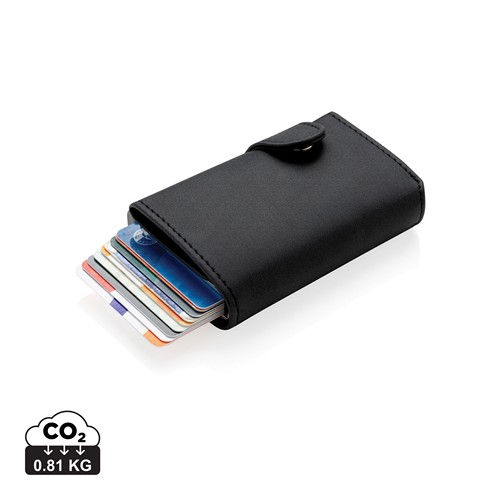 Porte-cartes anti RFID en aluminium et PU - 1