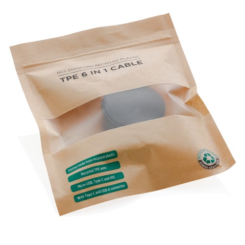 Cable 6 en 1 de plástico reciclado estándar RCS y TPE