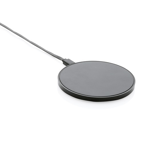black Cargador inalámbrico 10W de plástico reciclado RCS
