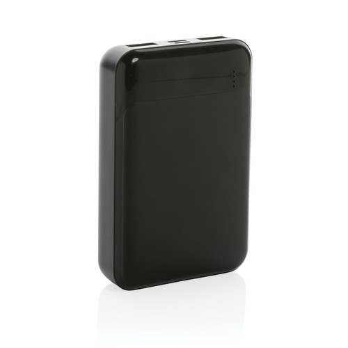 black Powerbank de plástico reciclado RCS de 10.000 mAh