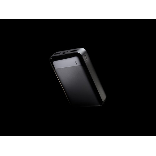 black Powerbank de plástico reciclado RCS de 10.000 mAh