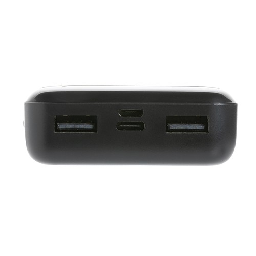 black Powerbank de plástico reciclado RCS de 10.000 mAh