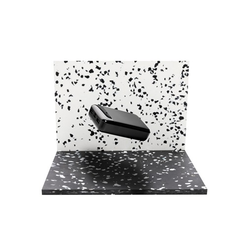 black Powerbank de plástico reciclado RCS de 10.000 mAh