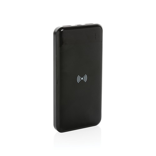 black Powerbank inalámbrico de plástico reciclado estándar RCS