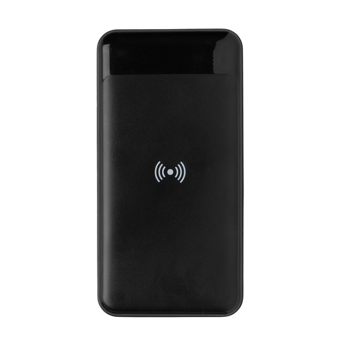 black Powerbank inalámbrico de plástico reciclado estándar RCS