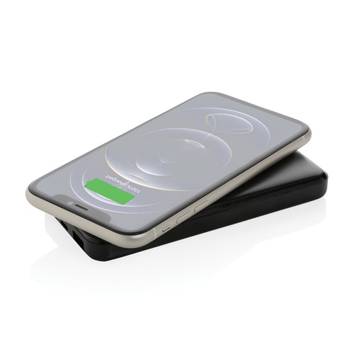 black Powerbank inalámbrico de plástico reciclado estándar RCS