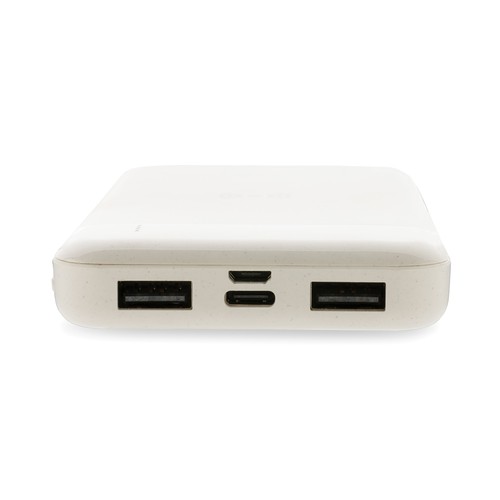 white Powerbank inalámbrico de plástico reciclado estándar RCS
