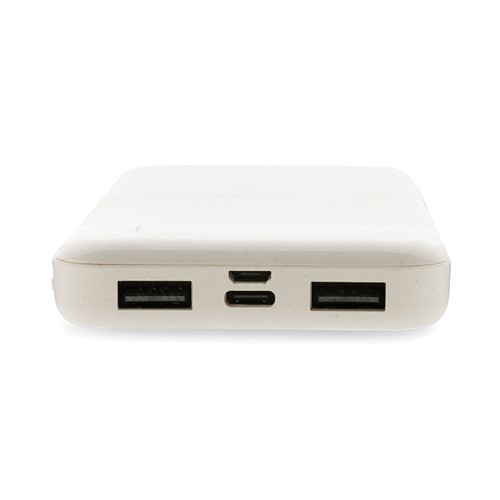 white Powerbank inalámbrico de plástico reciclado estándar RCS