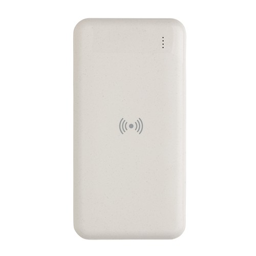 white Powerbank inalámbrico de plástico reciclado estándar RCS