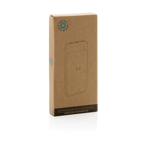 white Powerbank inalámbrico de plástico reciclado estándar RCS