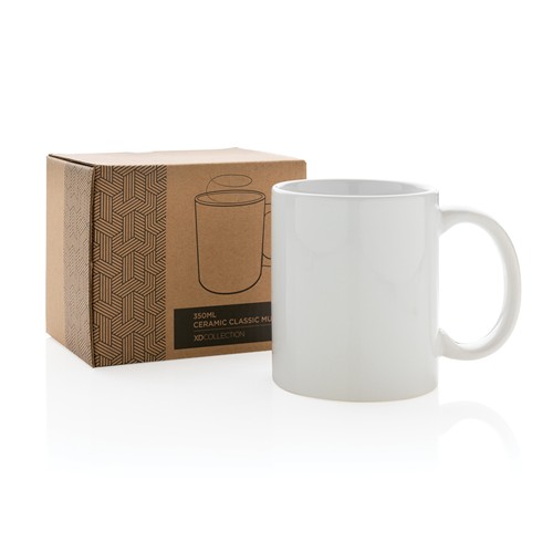 white Taza básica de cerámica 350ml