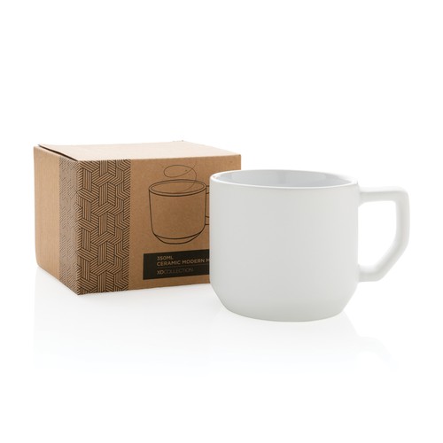 white Taza de cerámica moderna 350ml