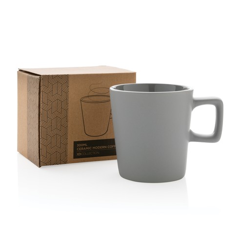 gray Taza moderna de café de cerámica 300ml
